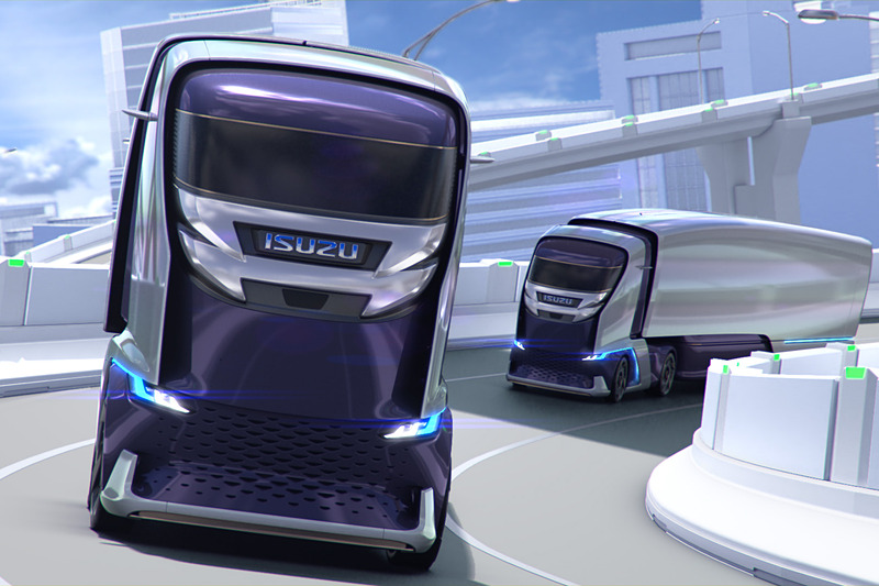 Isuzu Previews Futuristic FL IR Truck With Autonomous “Platooning” Function