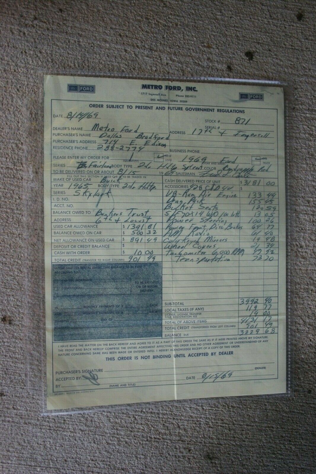 King Of Time Capsules? 1,100-Mile 1969 Ford Fairlane Cobra Sells For $165,000