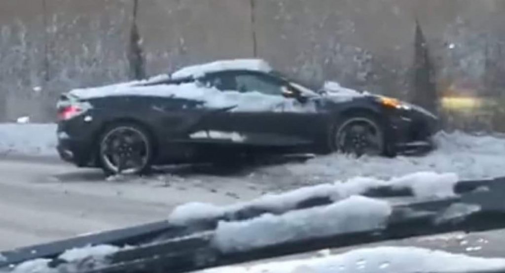 A 2020 Corvette C8 Just Crashed In Detroit’s First Snowfall