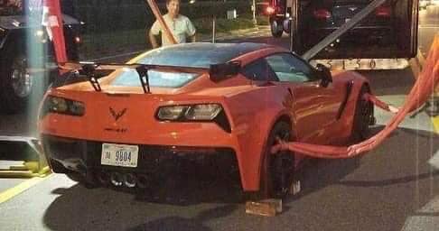 2019 Corvette ZR1 Saved From Disaster In Trailer Lift Failure