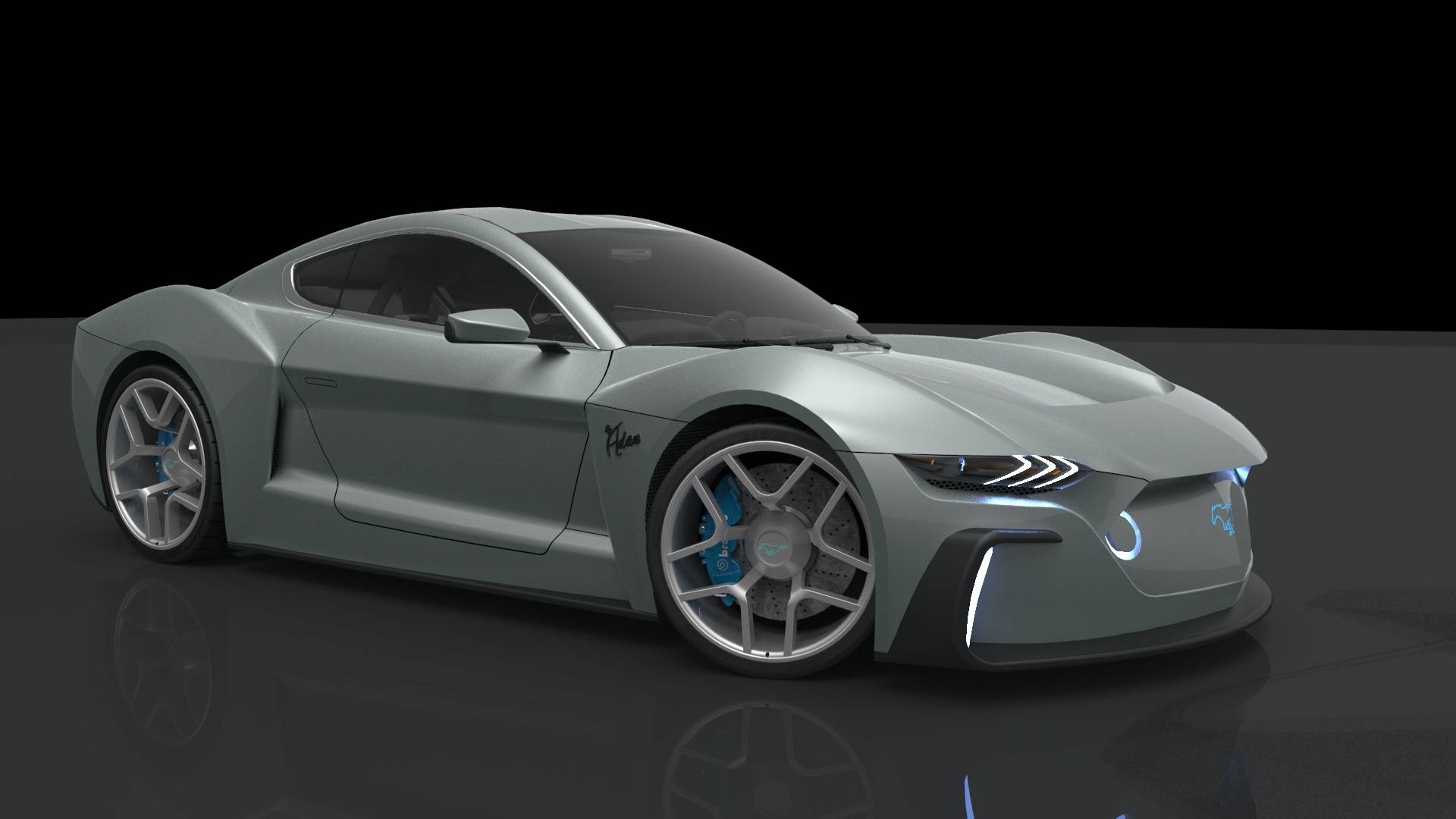 2025 ford mustang electric study envisions muscle car of the near future