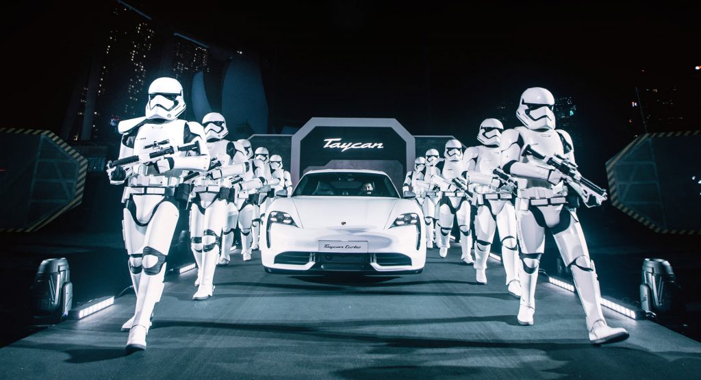  Porsche Taycan Flanked By Stormtroopers At Asia Pacific Launch