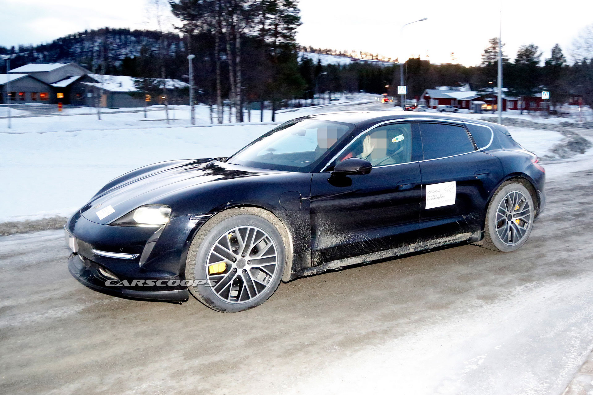 2021 Porsche Taycan Cross Turismo Plays Hide And Seek During Cold Weather Testing