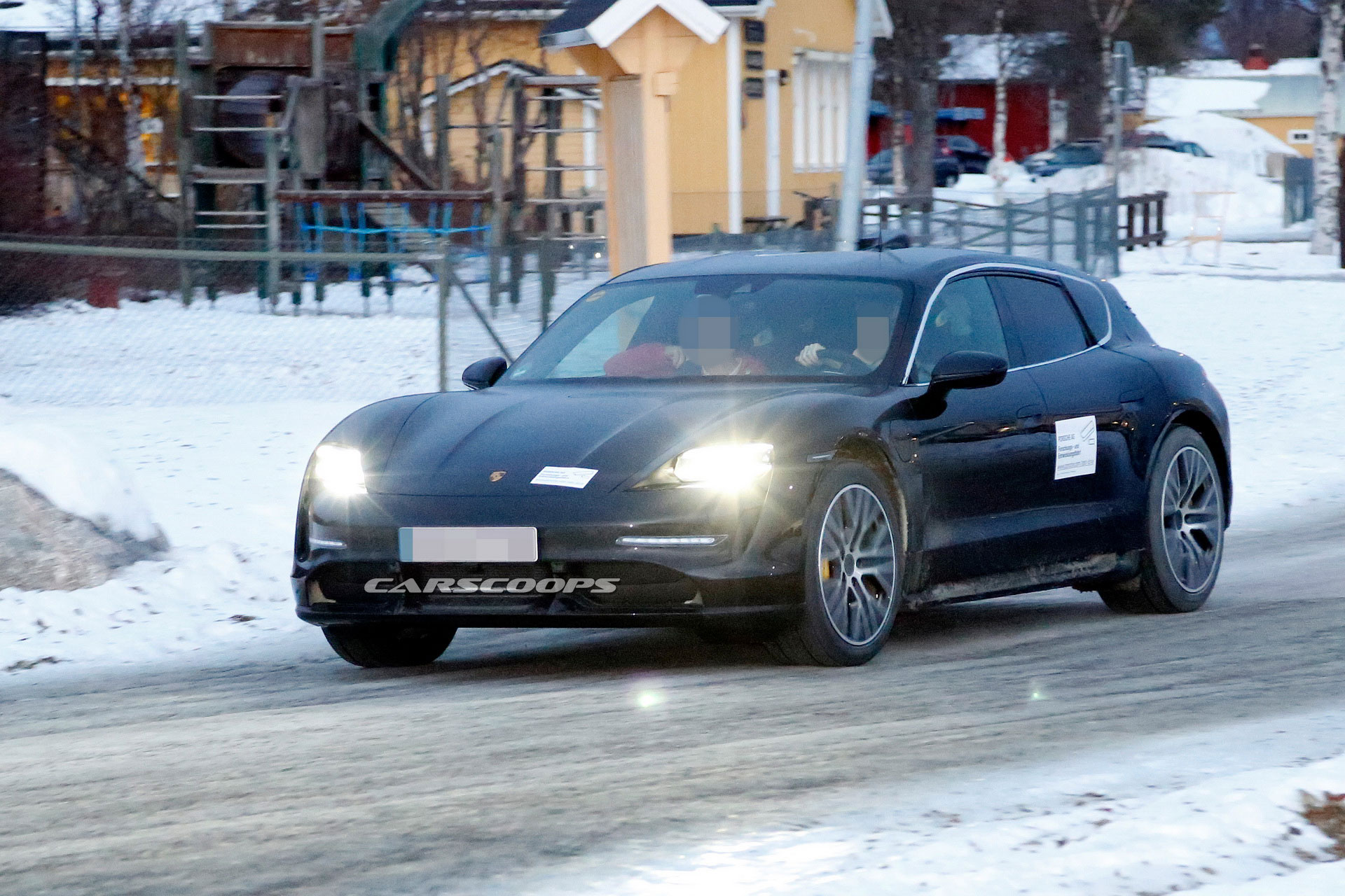 2021 Porsche Taycan Cross Turismo Plays Hide And Seek During Cold Weather Testing