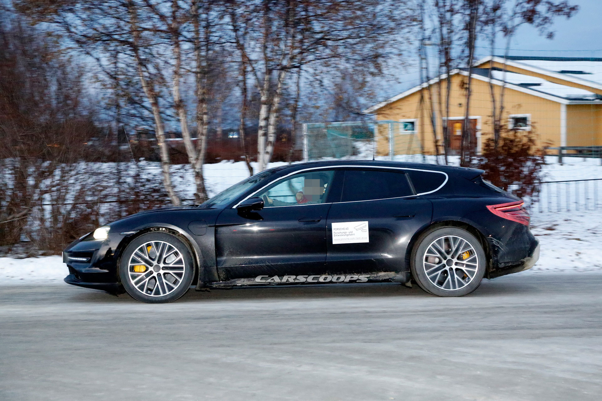 2021 Porsche Taycan Cross Turismo Plays Hide And Seek During Cold Weather Testing