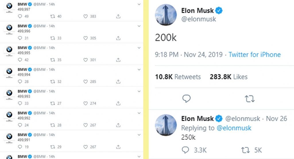  BMW Seemingly Trolls Elon Musk’s Tesla Cybertruck Order Tweets