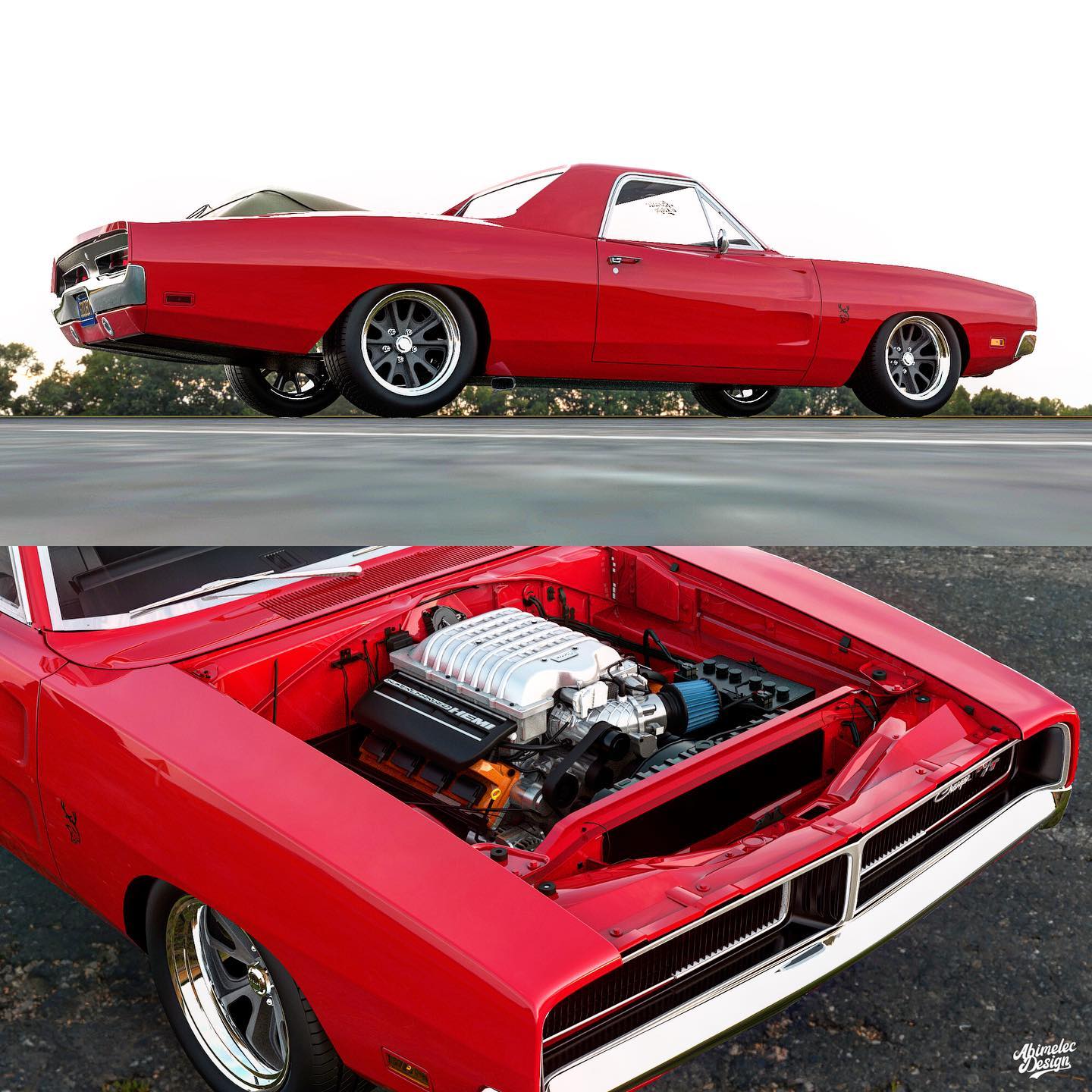 Hellcamino Is A Hellcat-Powered Classic Dodge Charger Ute For Santa