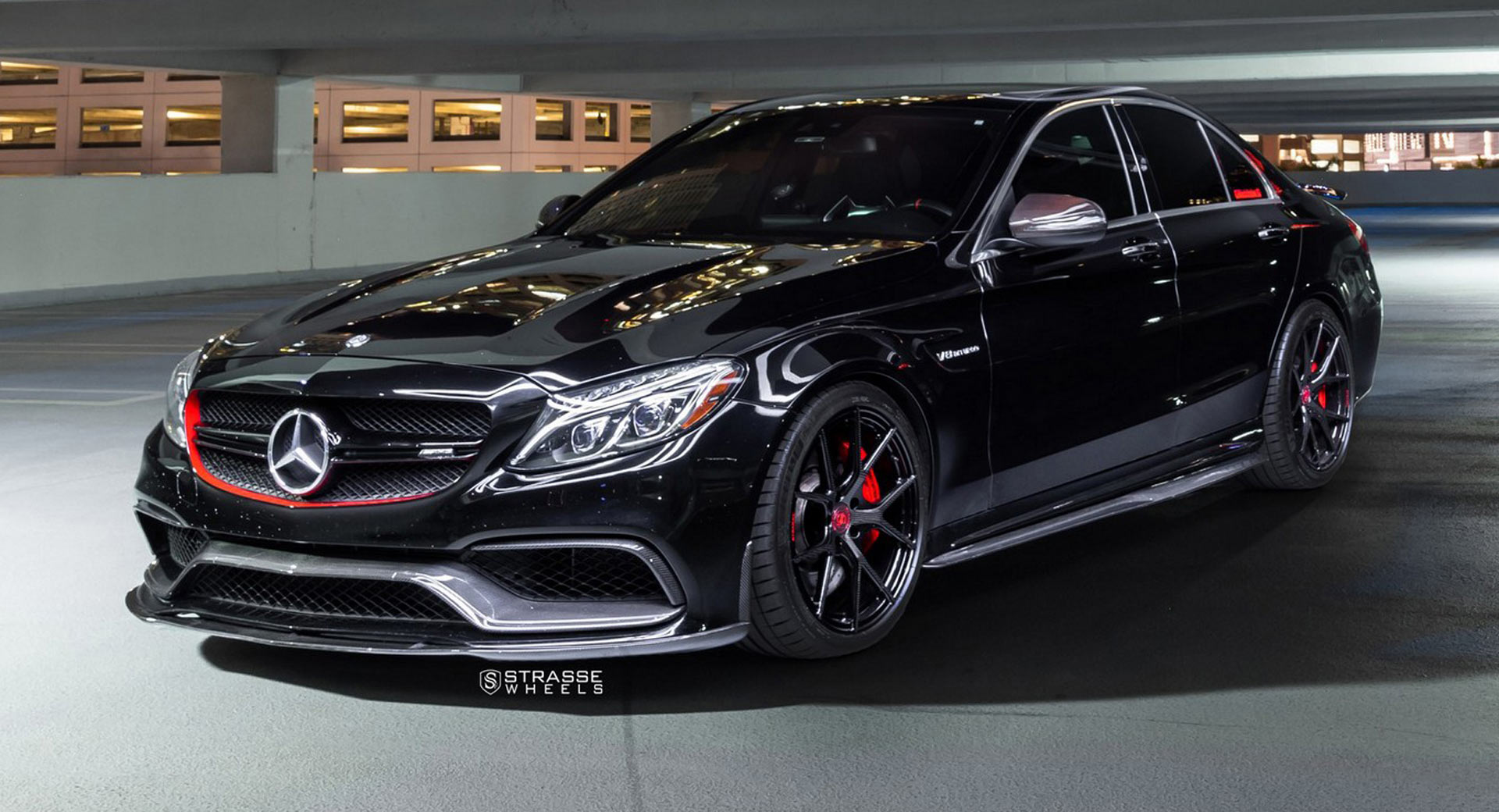 Mercedes Amg C63 S Ready To Bite Your Face Off With Carbon Look Wheels Carscoops