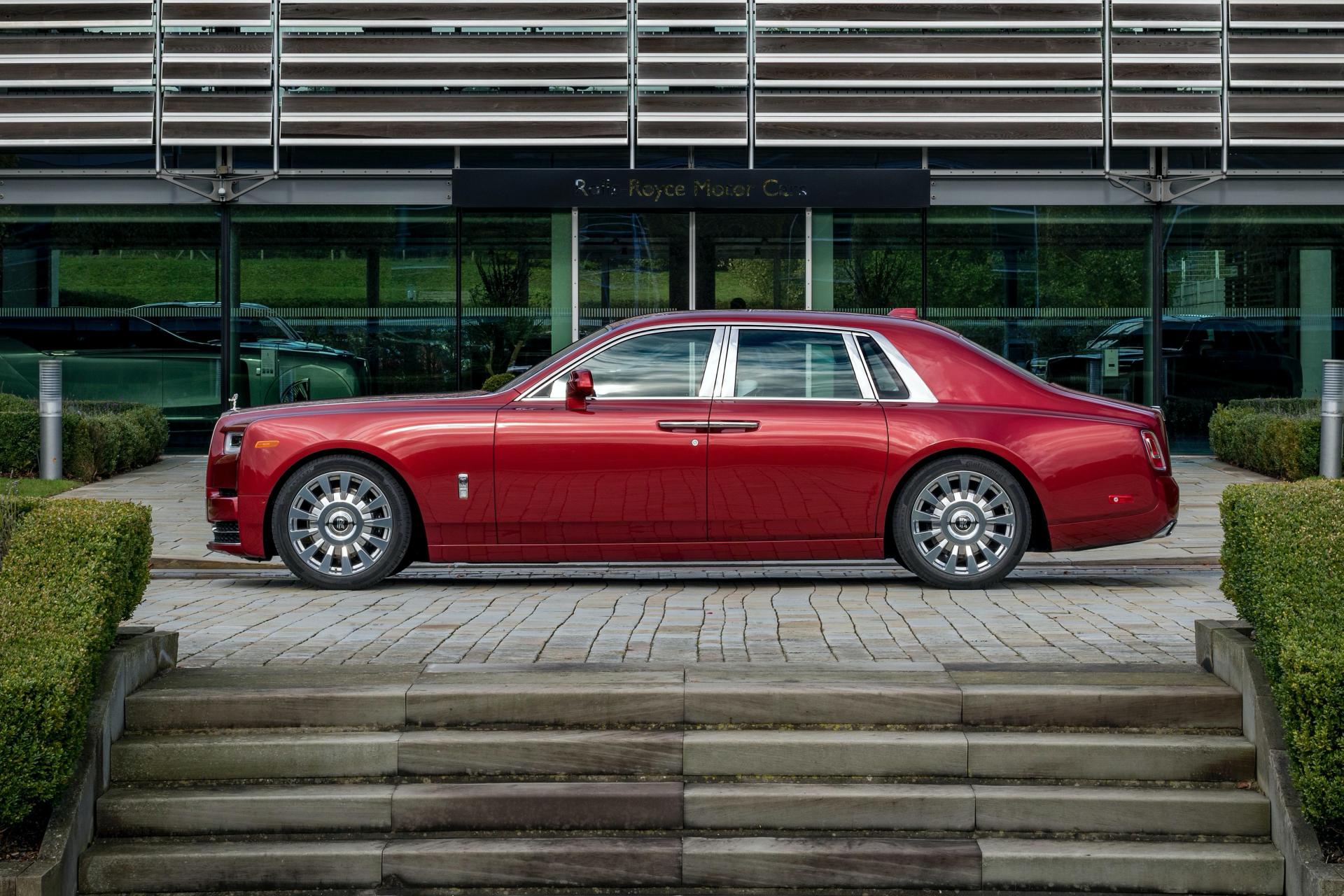 One-Off Red Rolls Royce Phantom Has Crystal Particles Fused In Its Paint