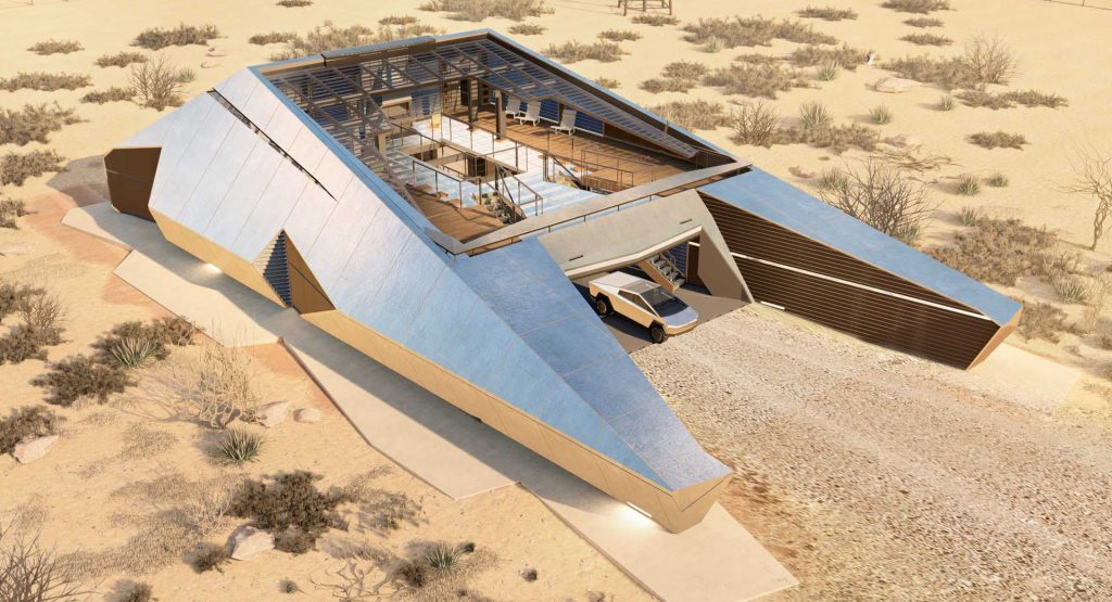 Insane Cybertruck-Inspired Cyberhouse Wouldn’t Look Out Of Place In Area 51