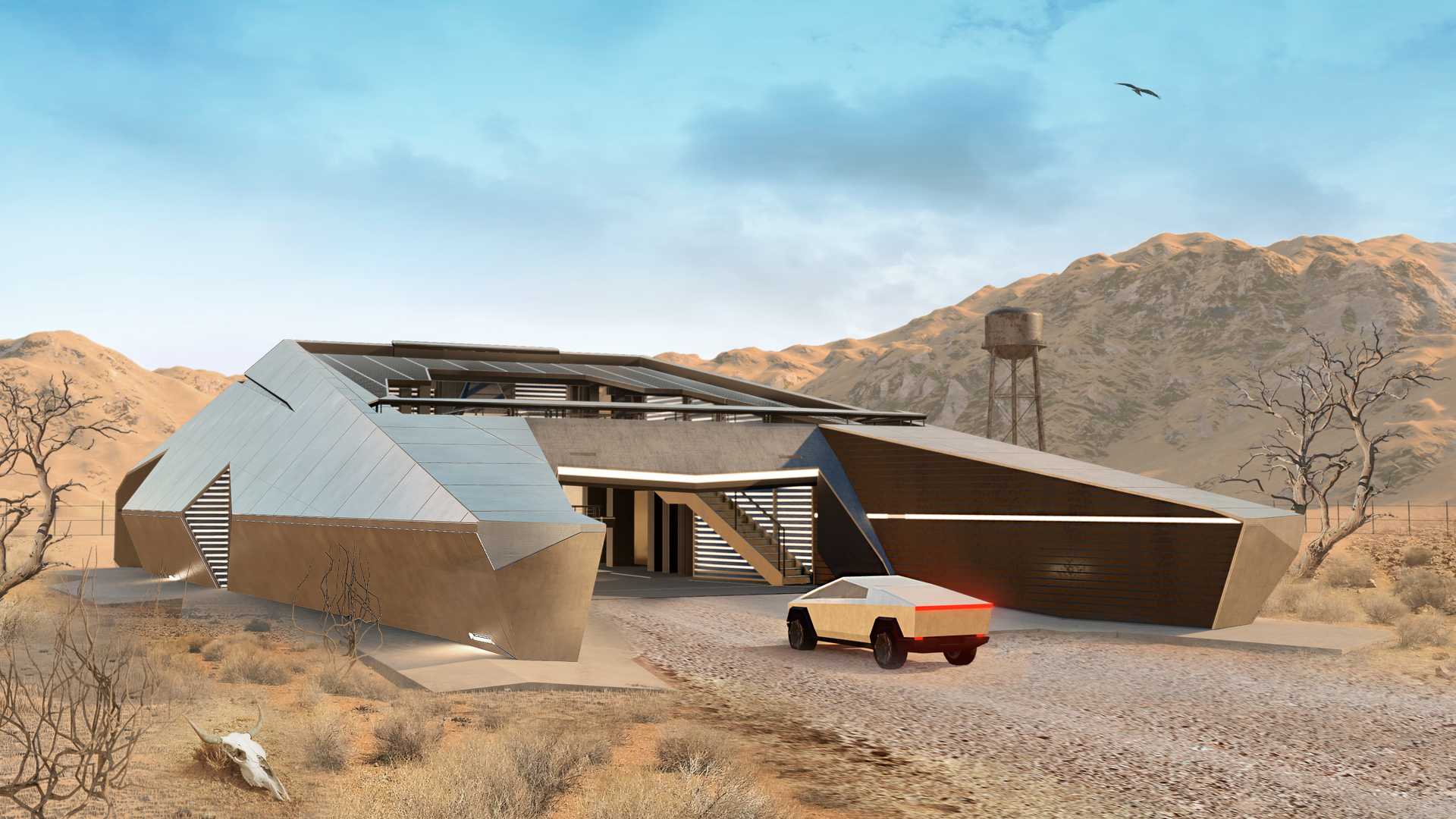 Insane Cybertruck-Inspired Cyberhouse Wouldn’t Look Out Of Place In Area 51