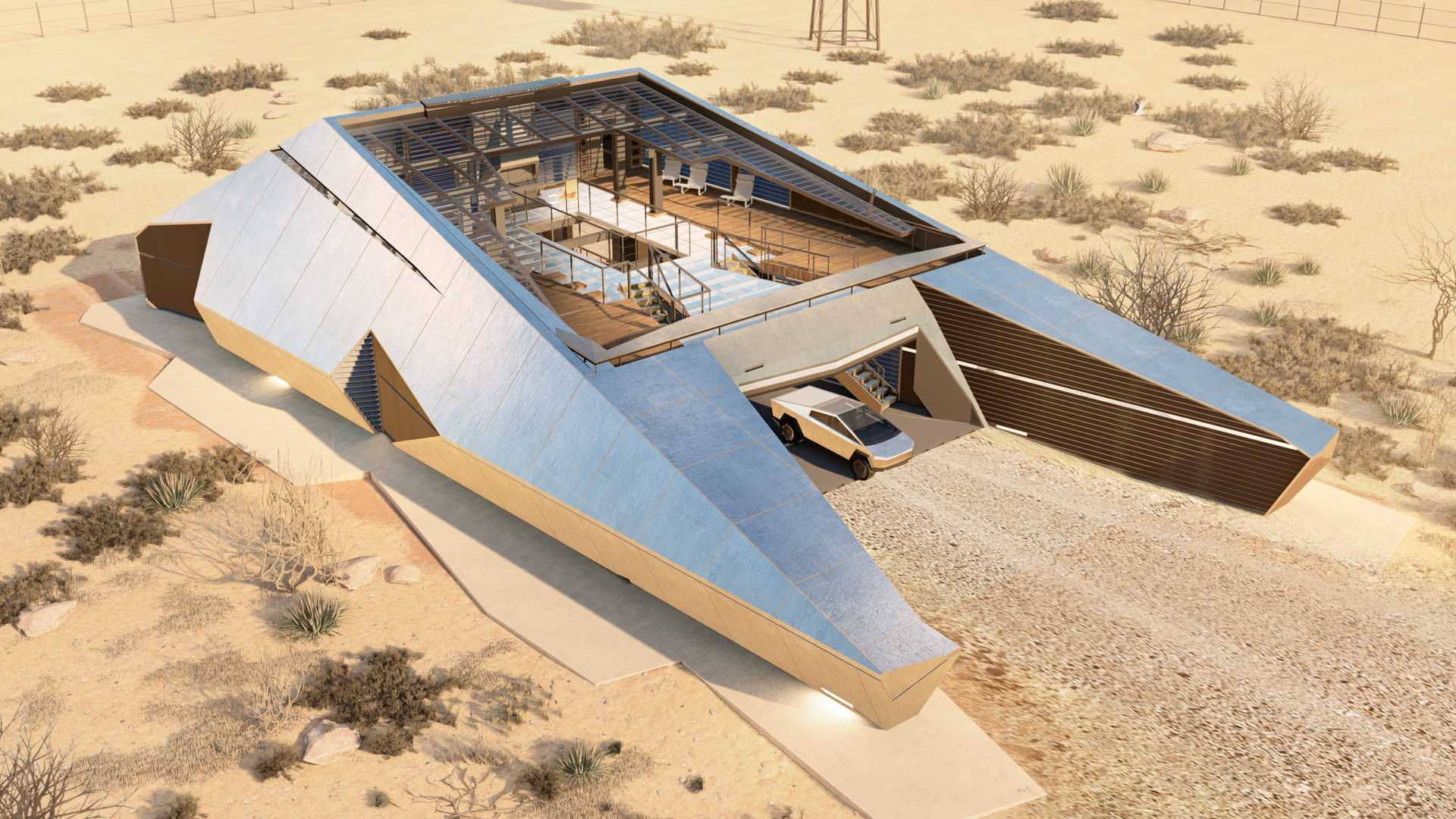 Insane Cybertruck-Inspired Cyberhouse Wouldn’t Look Out Of Place In Area 51