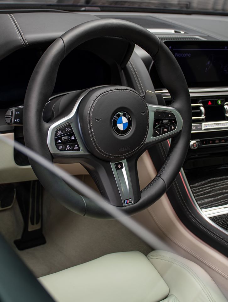 This BMW M850i Gran Coupe Boasts A Carbon Black Metallic Crust And An Ivory White Filling