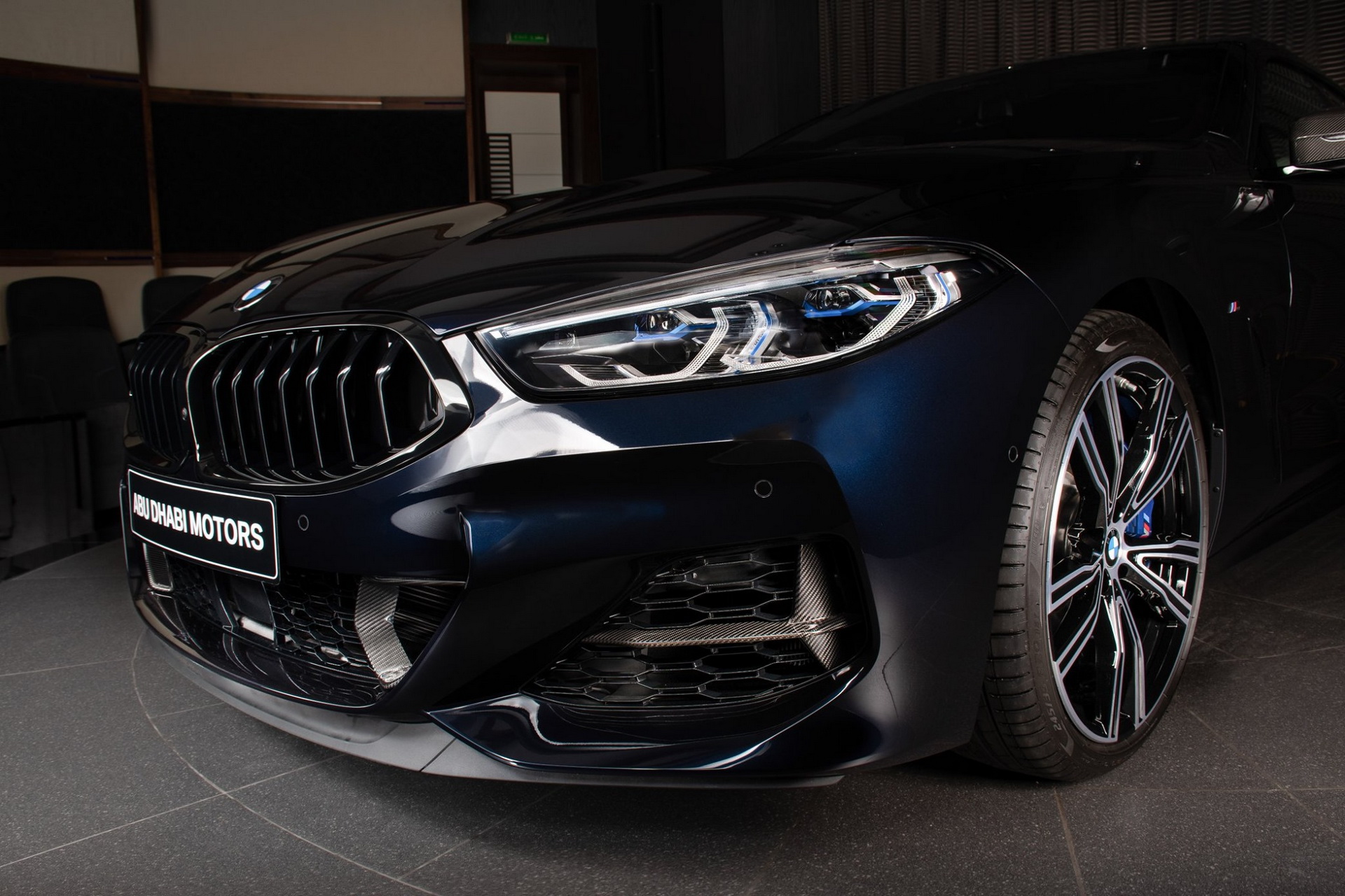 This BMW M850i Gran Coupe Boasts A Carbon Black Metallic Crust And An Ivory White Filling