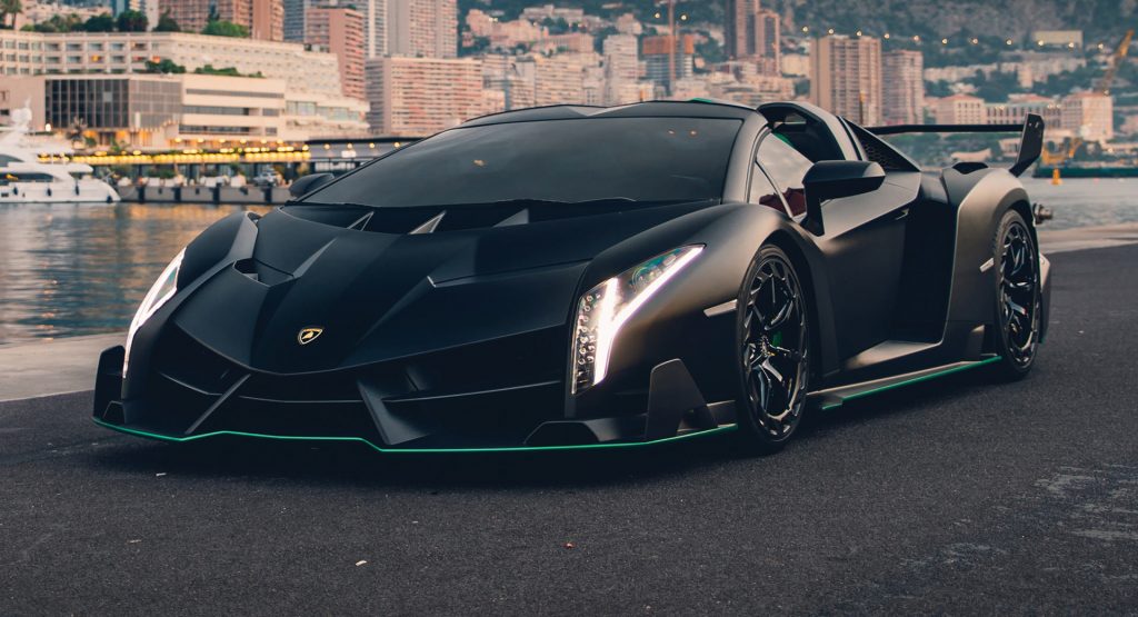  Stunning Lamborghini Veneno Roadster In Satin Black Could Sell For $6 Million Or More