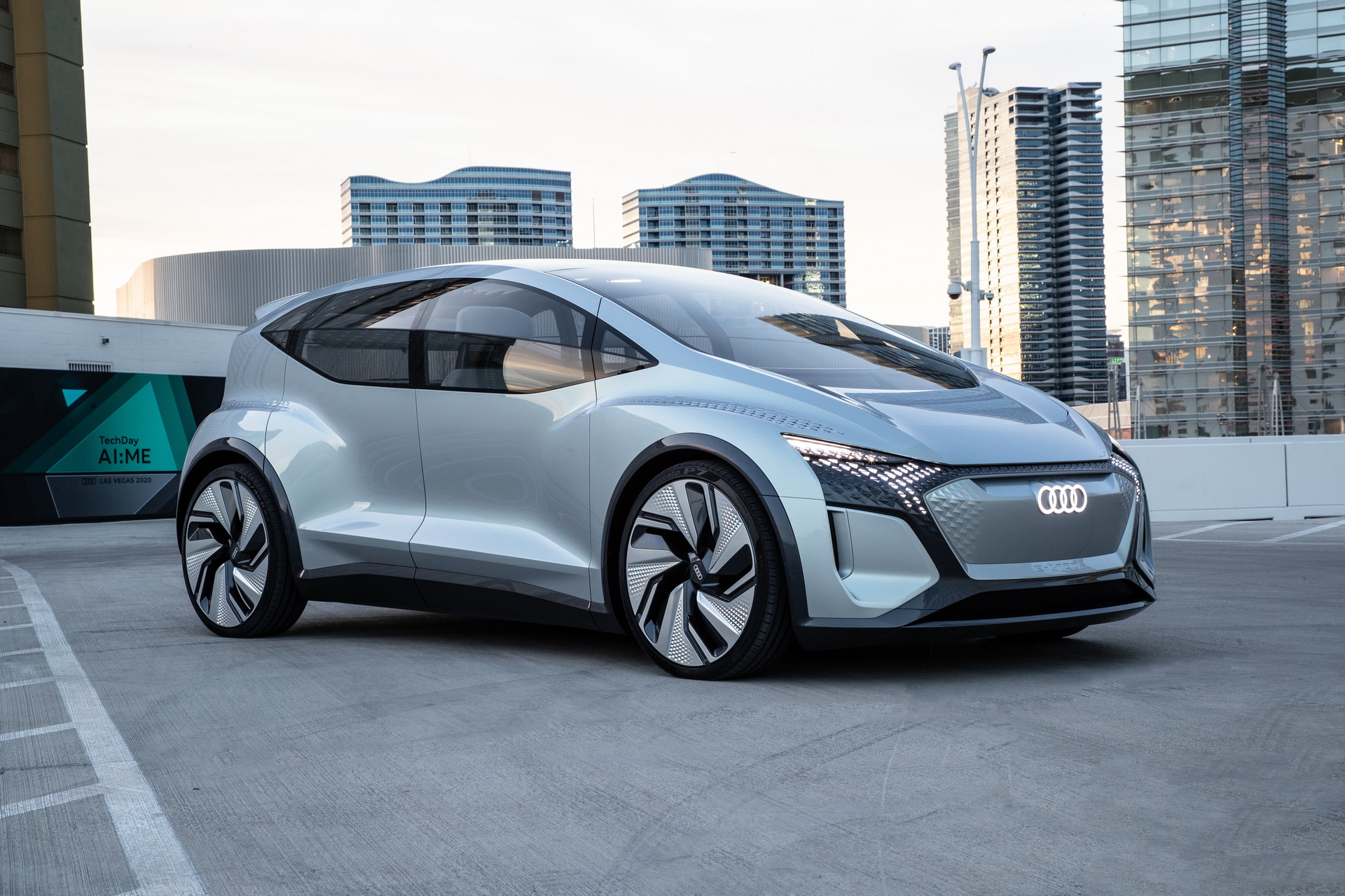 Audi’s Futuristic Take On The VW ID.3 EV, The AI:ME, Hits The Las Vegas Strip