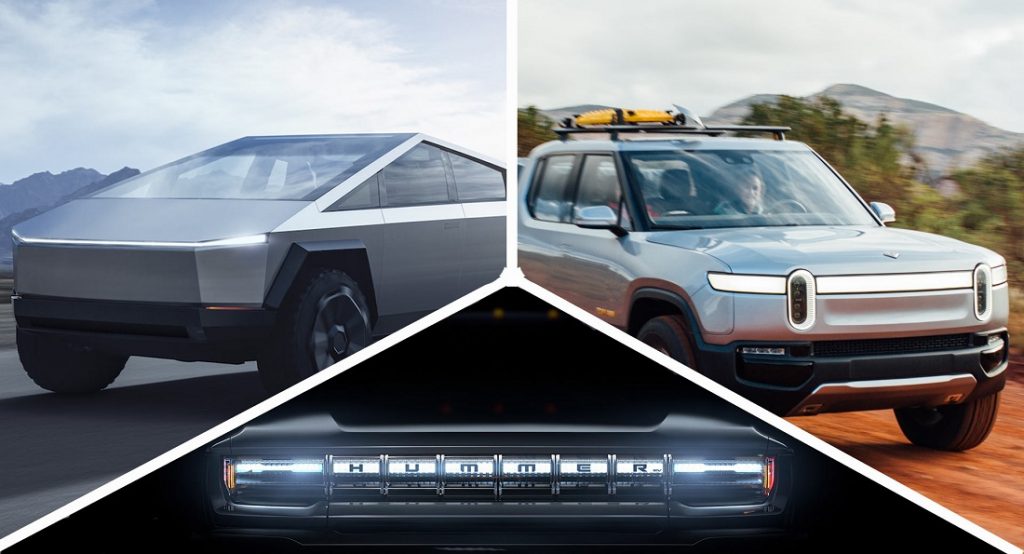  Battle Of The Electric Trucks: See How The GMC Hummer EV, Tesla Cybertruck And Rivian R1T Stack Up