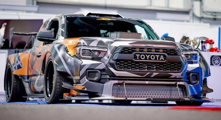 Bonkers Toyota Tacoma Drifter Has A 900 HP NASCAR V8 Engine Carscoops