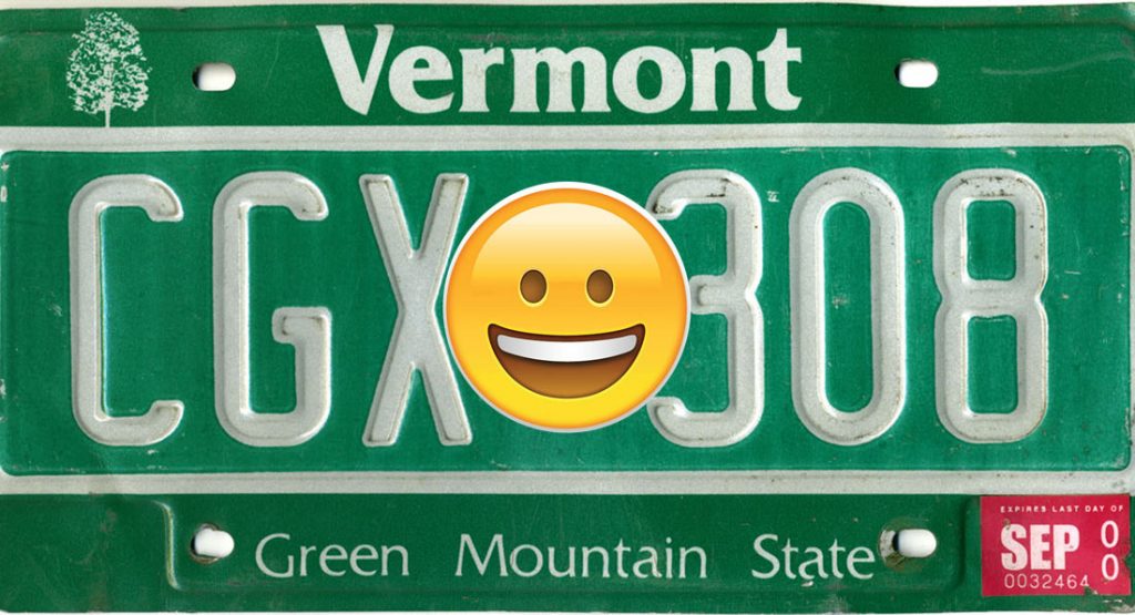  Emoji Vanity License Plates Could Soon Come To Vermont Making It The First In The U.S.