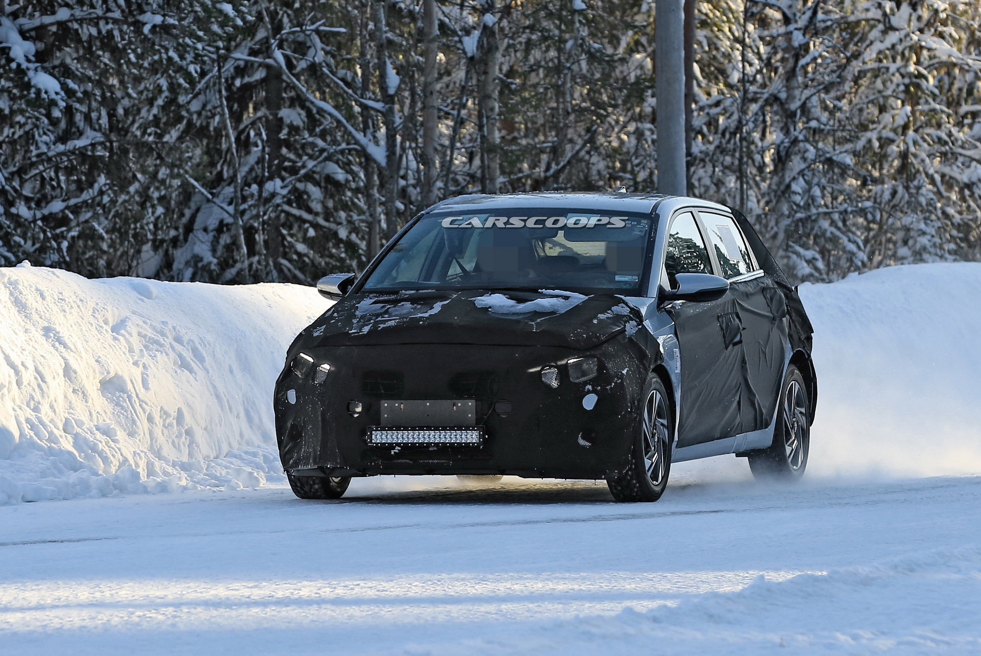 2020 Hyundai i20 Sports Production Lights Under Thick Camo