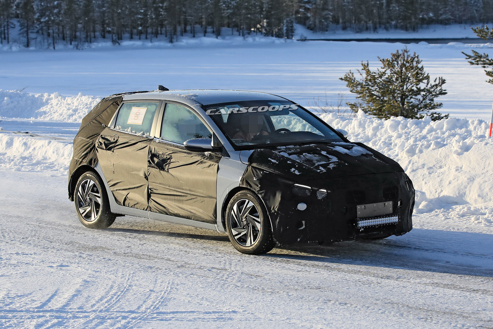 2020 Hyundai i20 Sports Production Lights Under Thick Camo