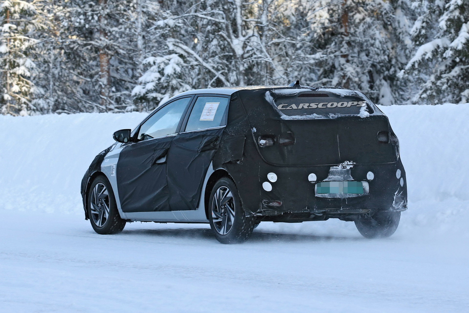 2020 Hyundai i20 Sports Production Lights Under Thick Camo