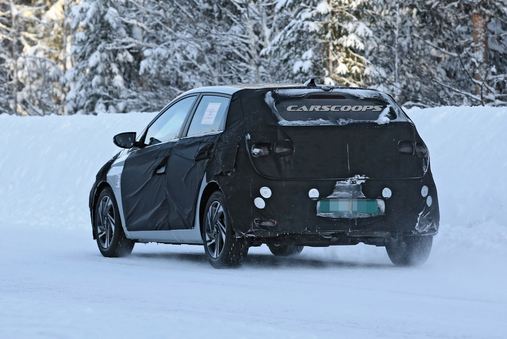 2020 Hyundai i20 Sports Production Lights Under Thick Camo
