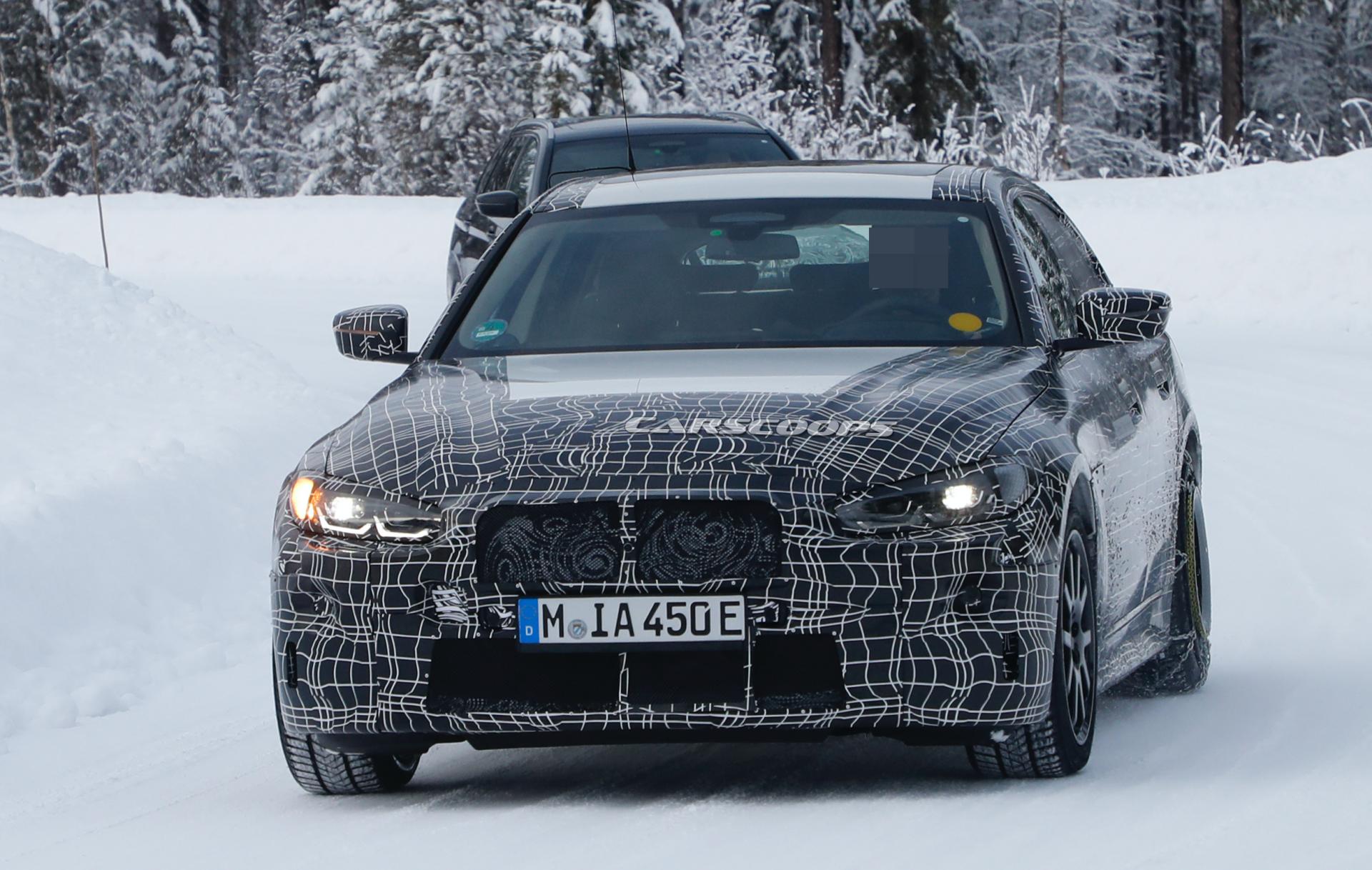 2021 BMW i4 Prototype Tackles Winter In RWD Guise, Shows Updated Interior