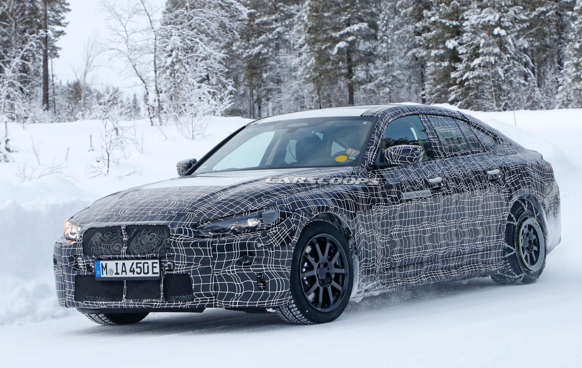 2021 BMW i4 Prototype Tackles Winter In RWD Guise, Shows Updated Interior
