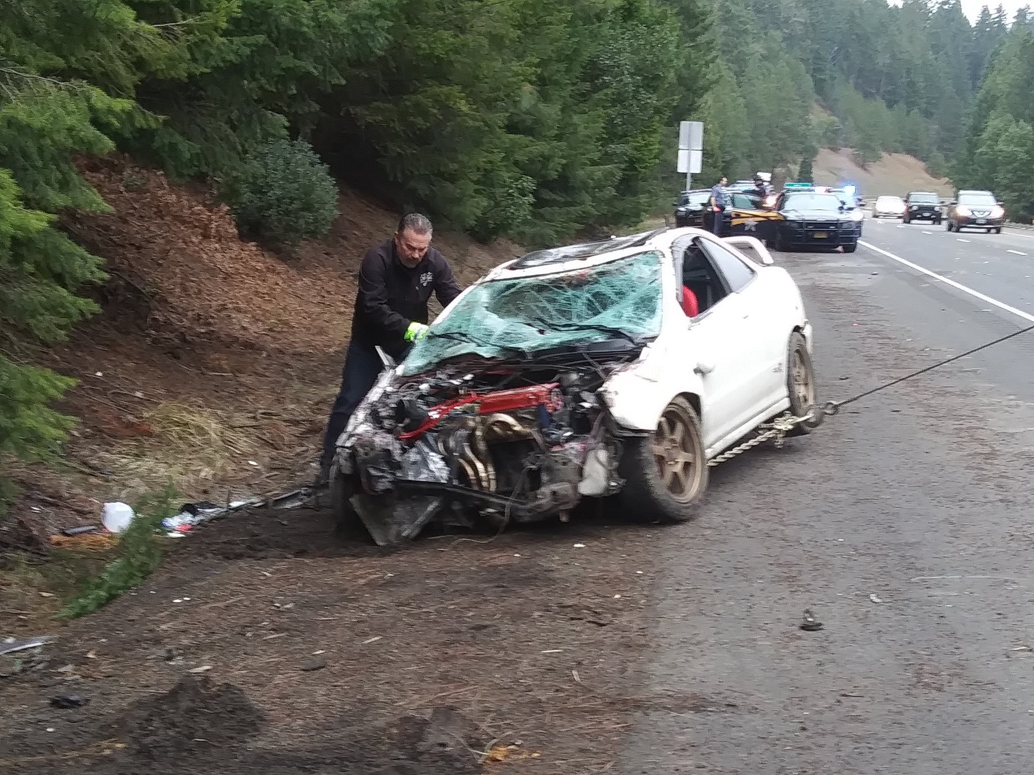 Thieves Steal Acura Integra Leading Cops On High-Speed Chase That Ends With A Roll