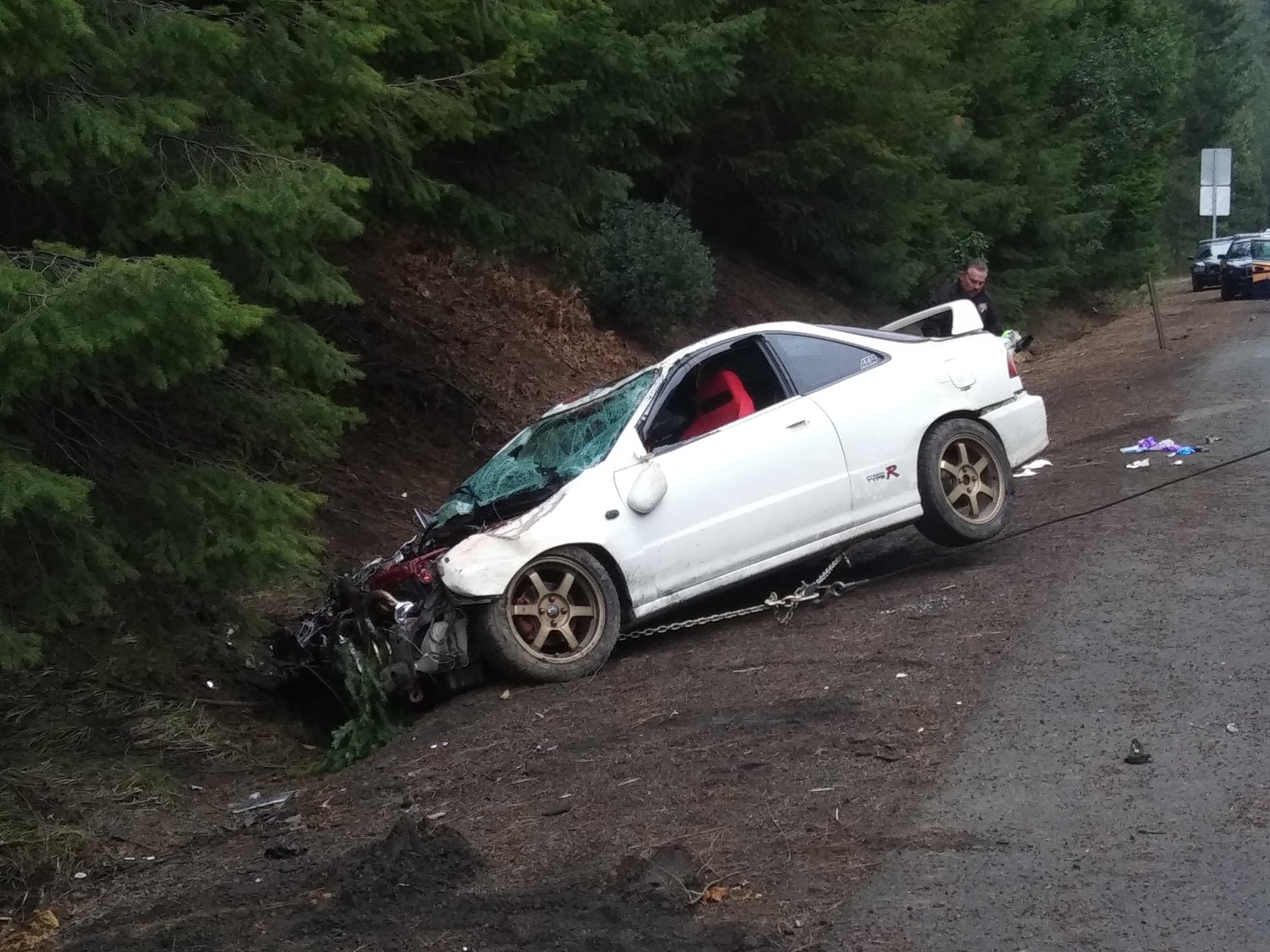 Thieves Steal Acura Integra Leading Cops On High-Speed Chase That Ends With A Roll
