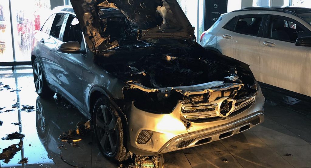 Mercedes GLC Ignites And Burns Down In Boston Dealership