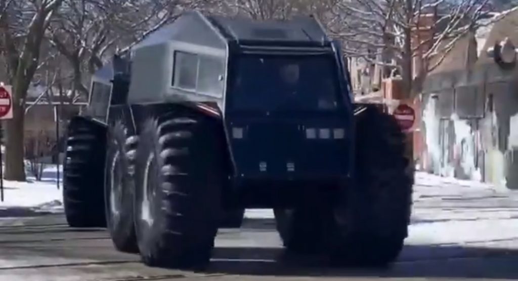  Fleet Of Sherp ATVs Take Over Chicago As Kanye West Launches New Shoe