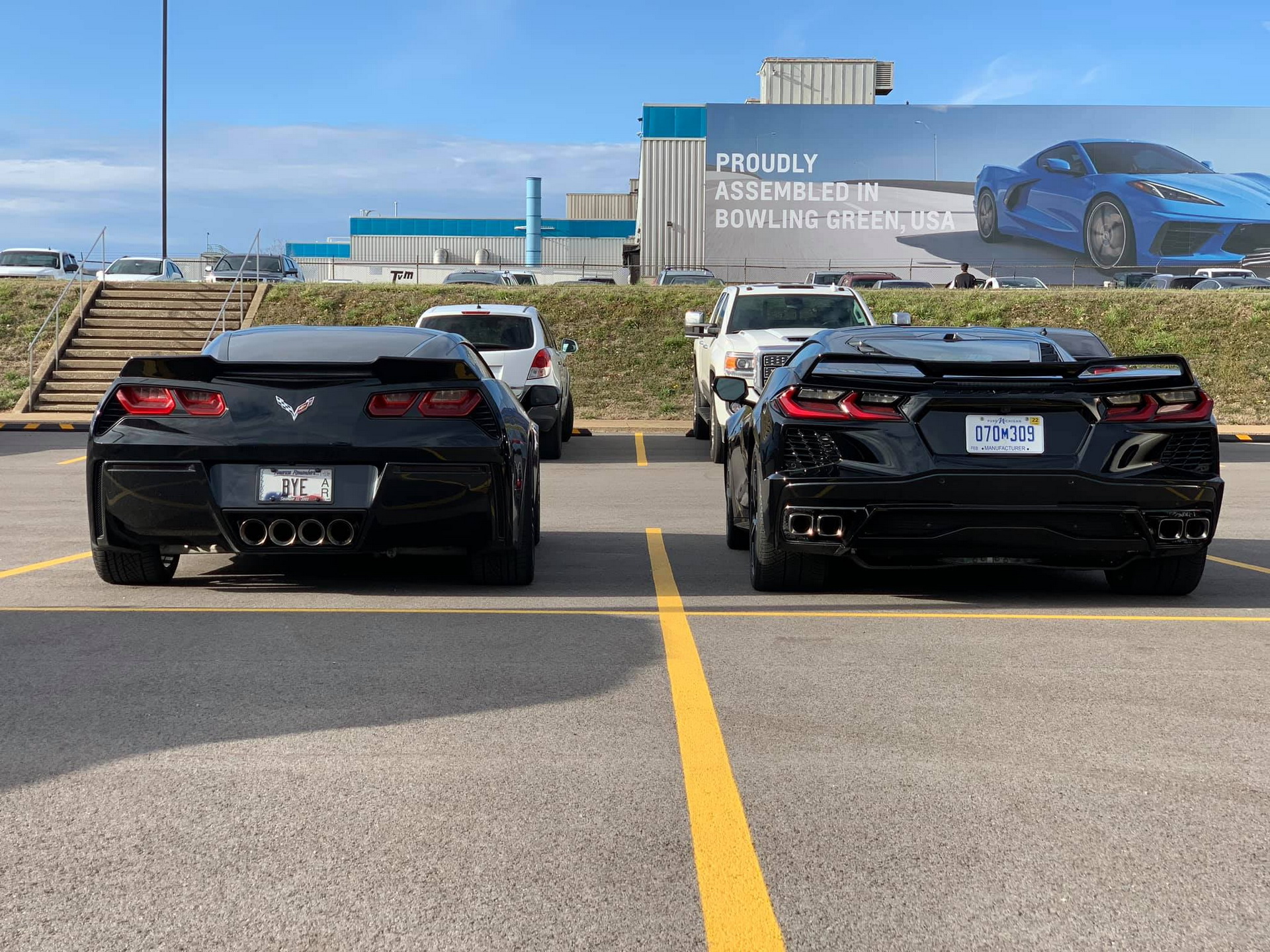 Check Out The C8 Corvette Parked Right Next To The C7