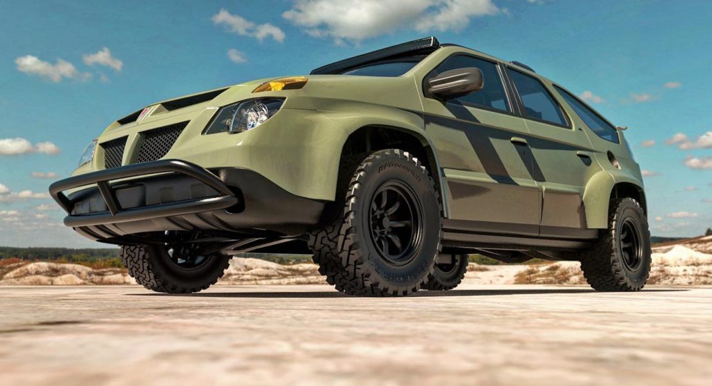  Call Us Crazy, But This Pontiac Aztek Imagined As An Off-Road Battlecar Doesn’t Look Half Bad