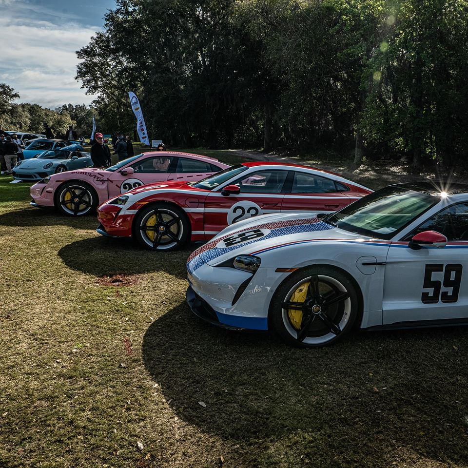 Porsche Taycans Showcased At Amelia Island With Classic Motorsport Liveries