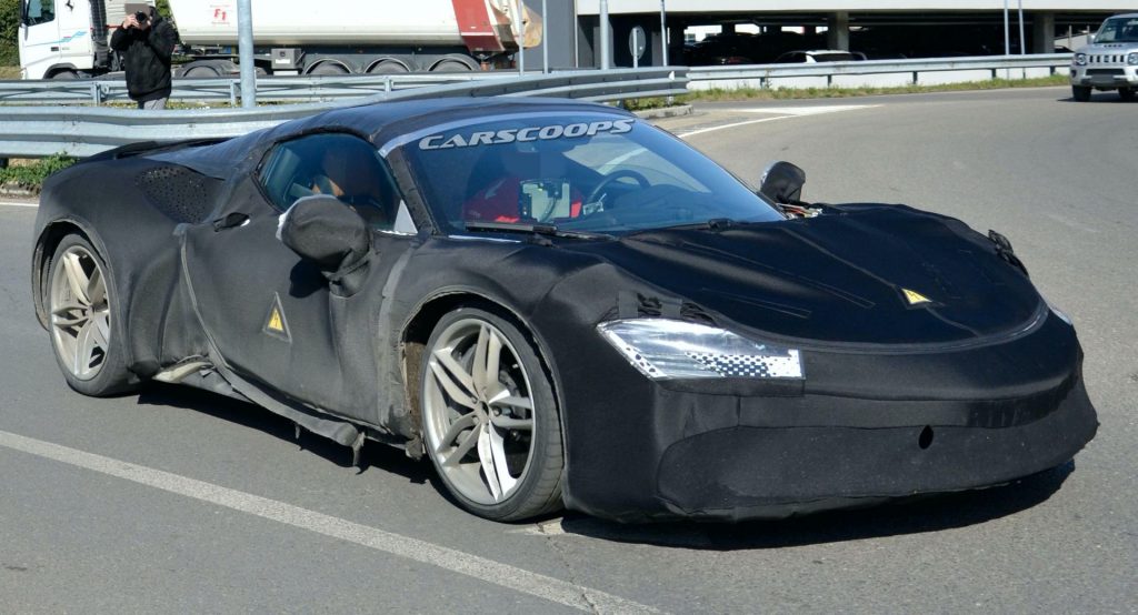 Heavily Camouflaged Ferrari Prototype Is Likely The SF90 Spider