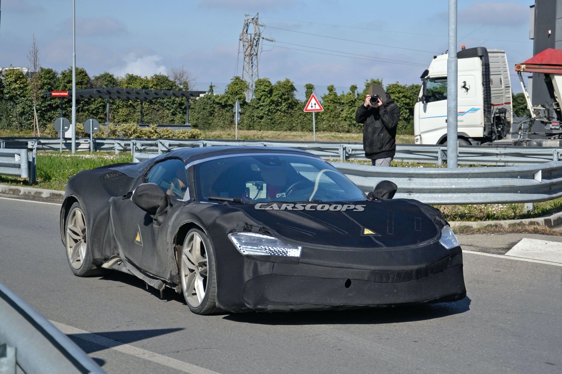 Heavily Camouflaged Ferrari Prototype Is Likely The SF90 Spider