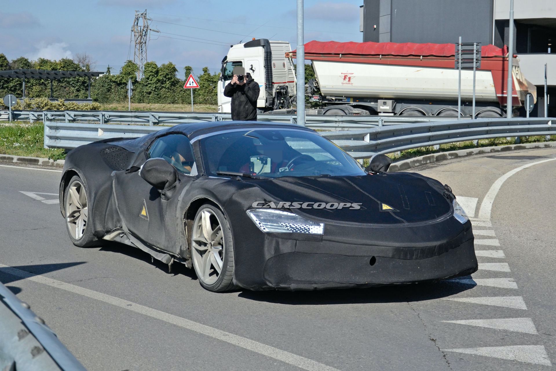 Heavily Camouflaged Ferrari Prototype Is Likely The SF90 Spider