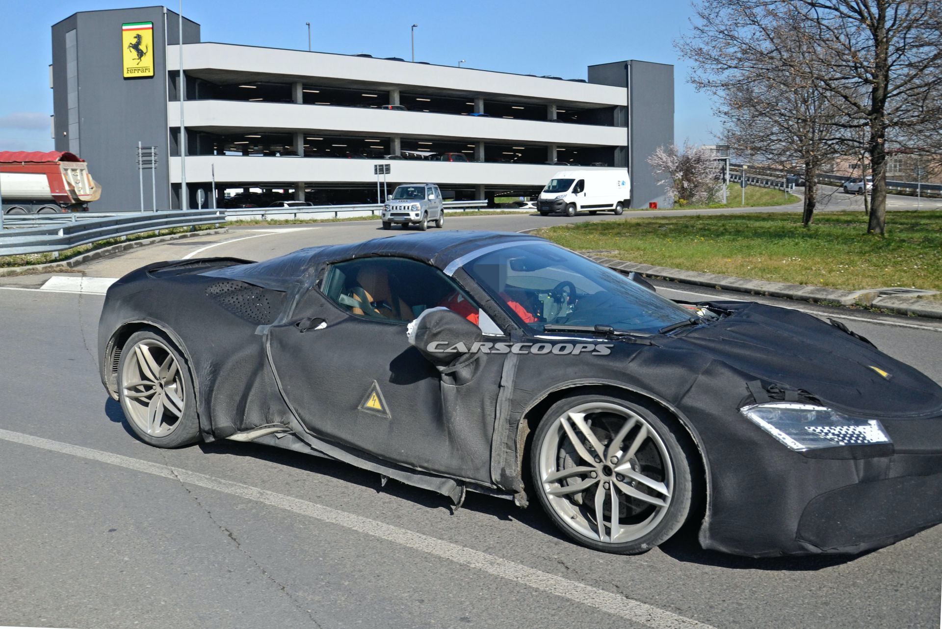 Heavily Camouflaged Ferrari Prototype Is Likely The SF90 Spider
