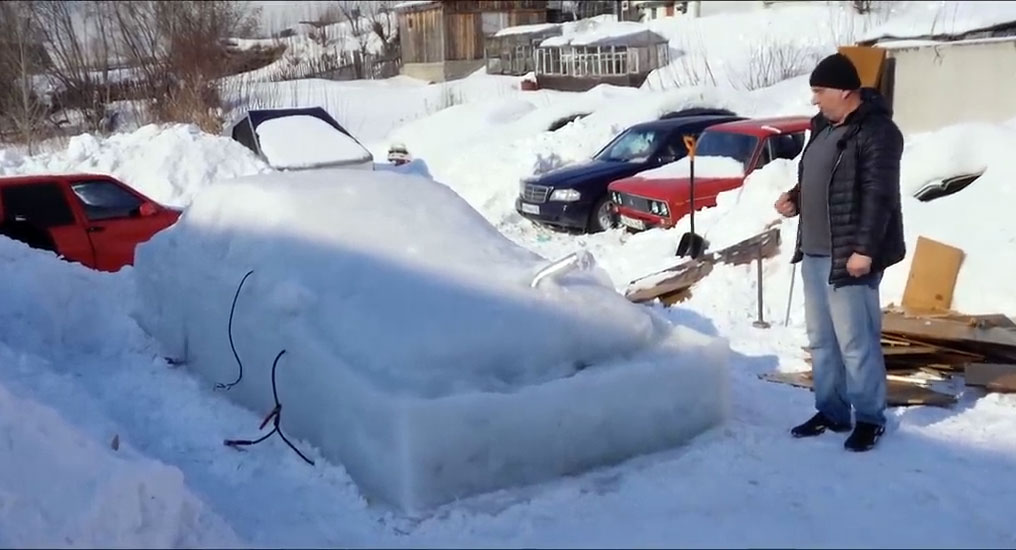  A BMW E30 Was Turned Into A Giant Ice Cube In Russia To See If It Starts