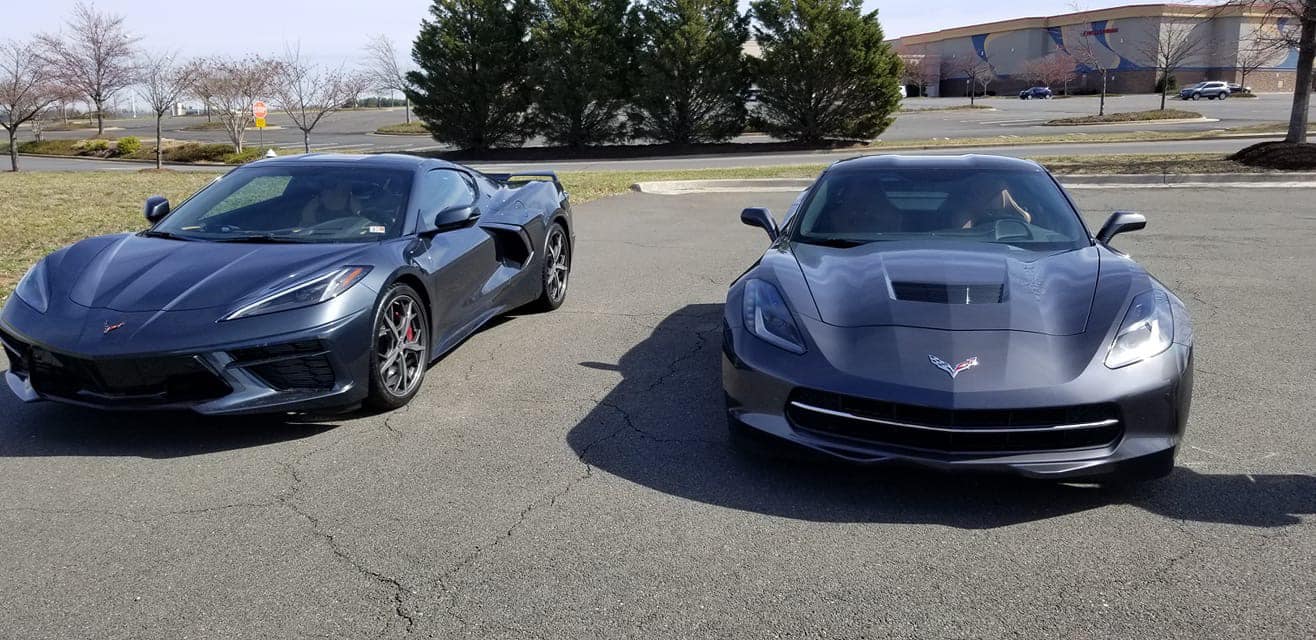 See The C8 Corvette Pictured Alongside Color-Matching C7s