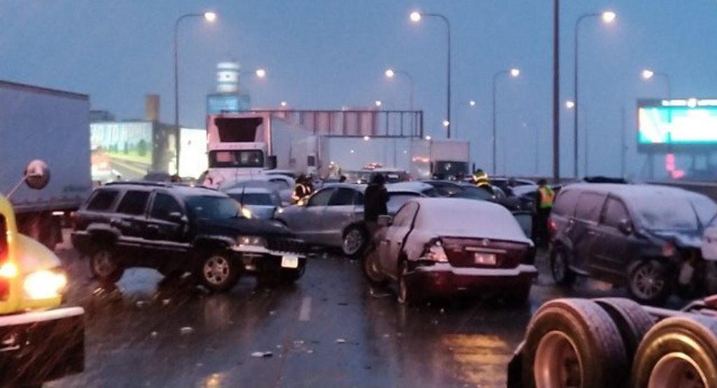Snow Causes Massive 60-Car Pileup In Chicago, 14 People Taken To Hospital