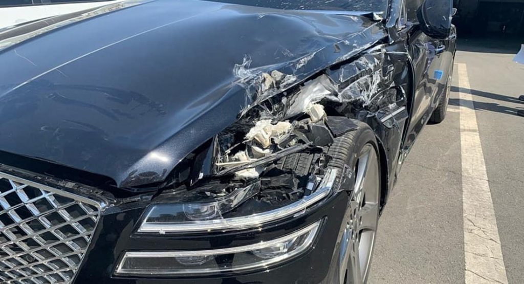 This Brand New Genesis G80 Crashed Just Minutes After Delivery