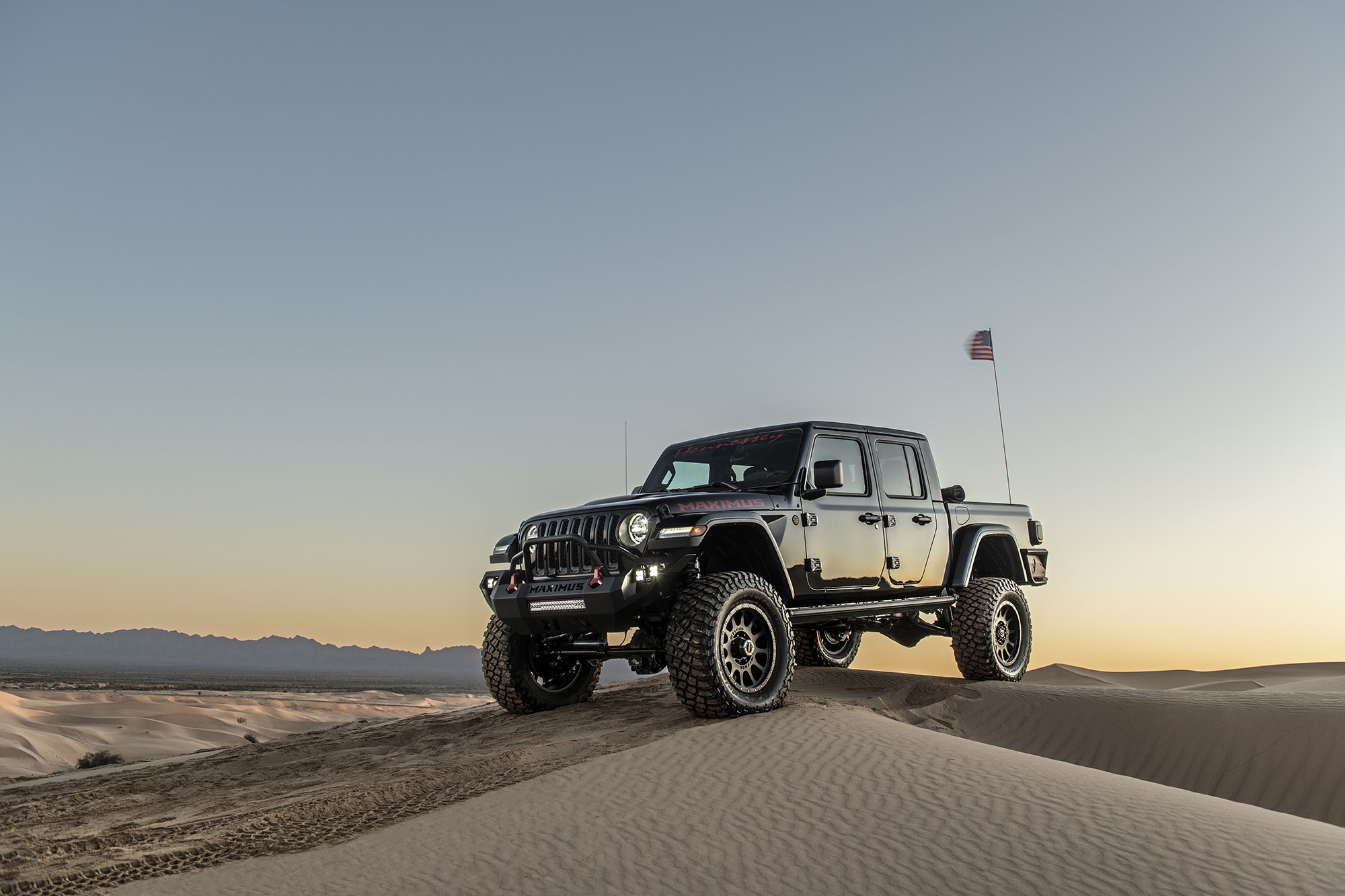 Hennessey’s Maximus ‘1000’ Jeep Gladiator Hellcat Kicks Up Sand During Desert Testing