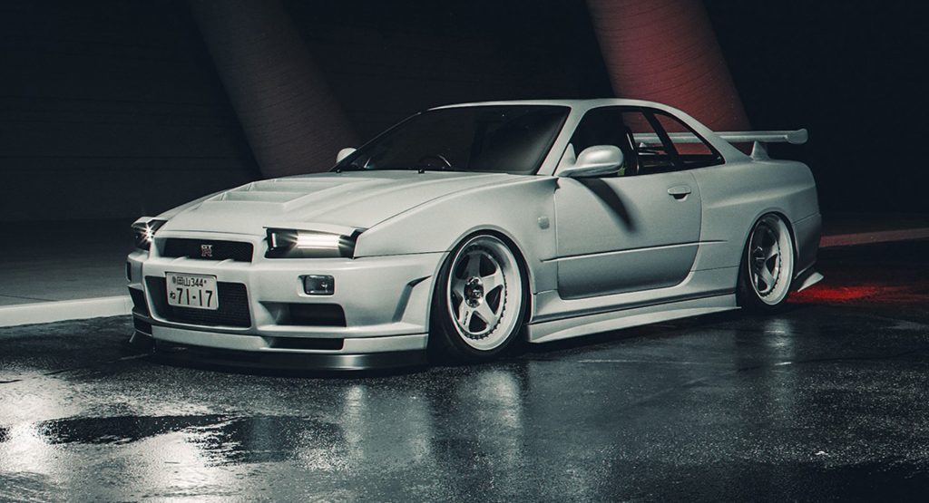  R34 Nissan Skyline GT-R Rendered With Pop-Up Headlamps Answers A Question No One Asked