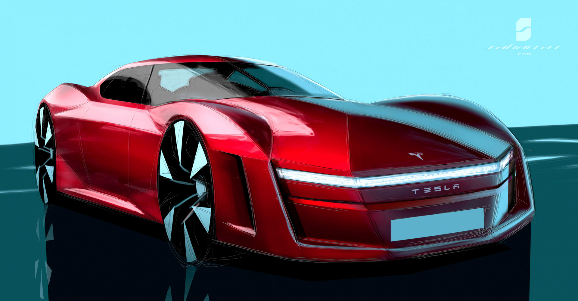 Tesla GT Muscle Car Design Project Looks Like It Came Straight From GTA V