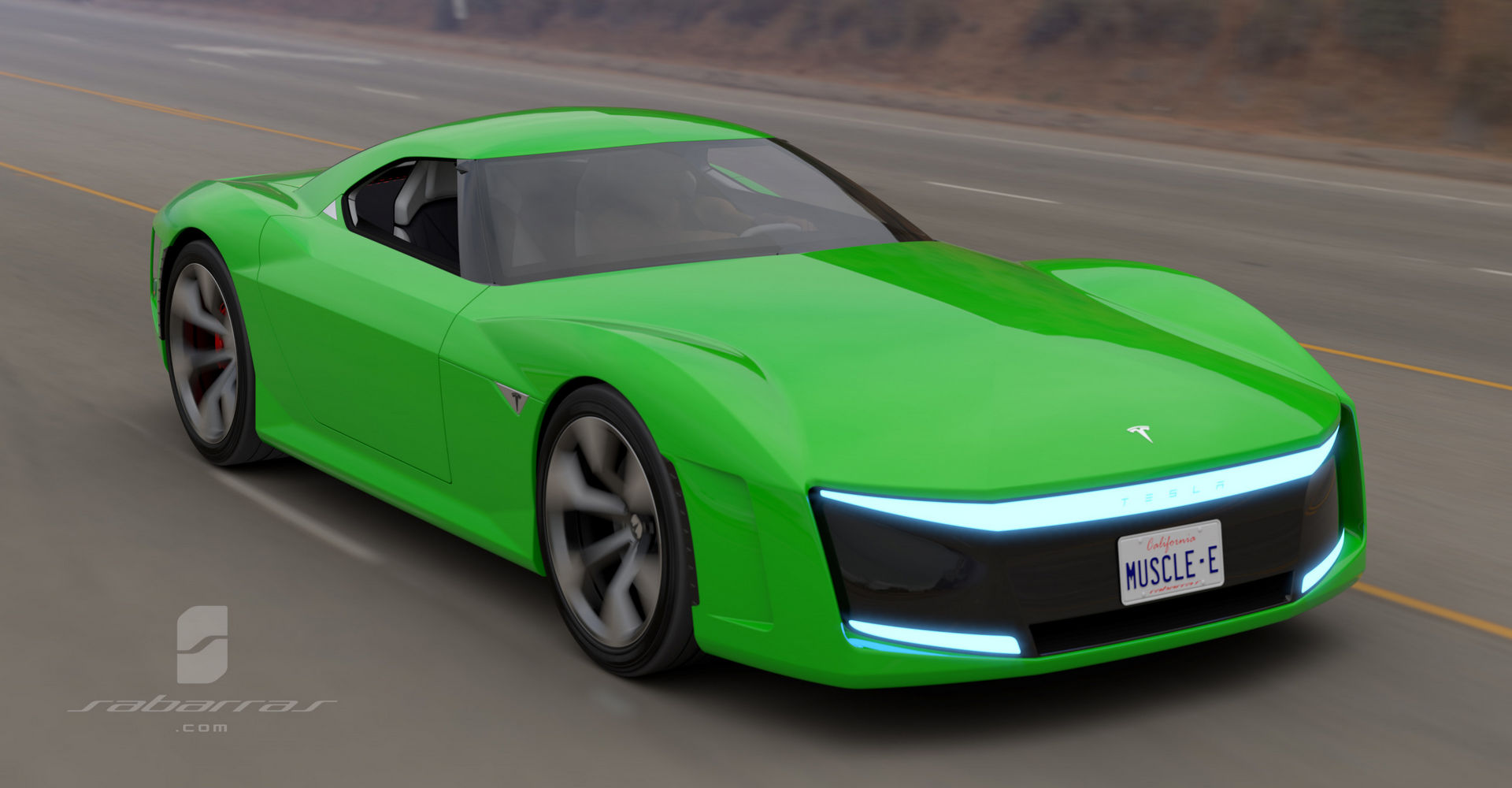 Tesla GT Muscle Car Design Project Looks Like It Came Straight From GTA V