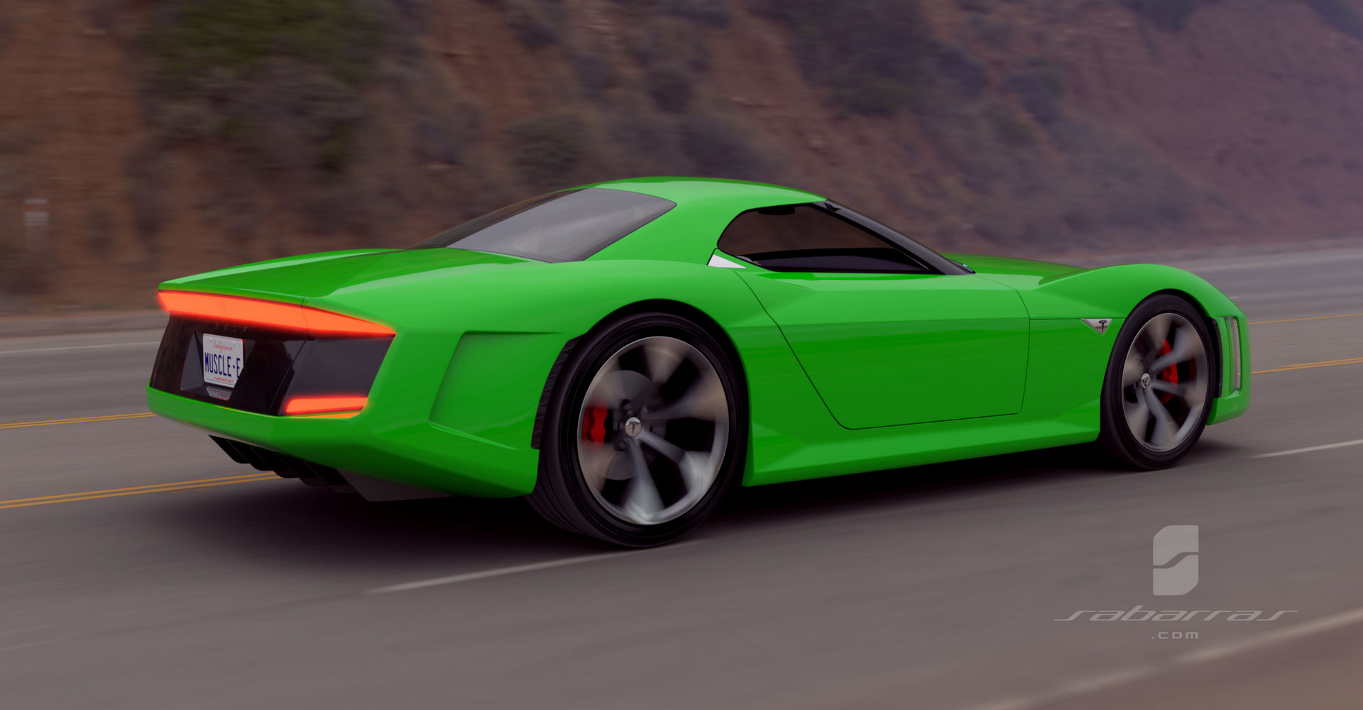 Tesla GT Muscle Car Design Project Looks Like It Came Straight From GTA V