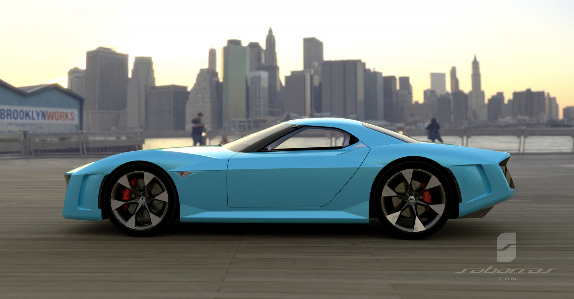 Tesla GT Muscle Car Design Project Looks Like It Came Straight From GTA V